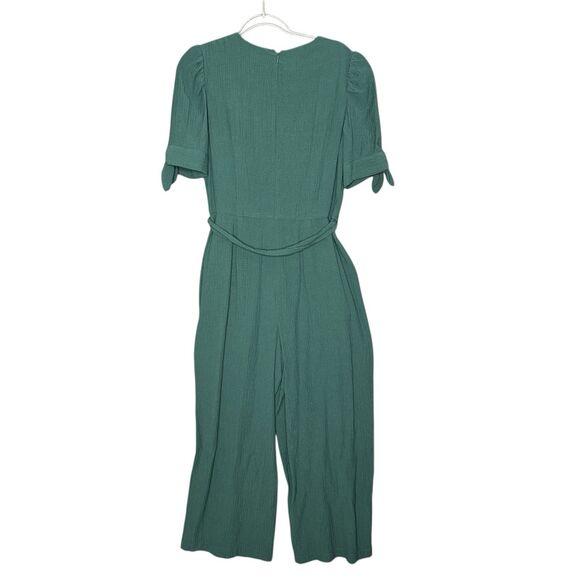 Calvin Klein Green‎ Women’s Romper Size 10 Belted Cropped Career Button Front - Picture 2 of 7